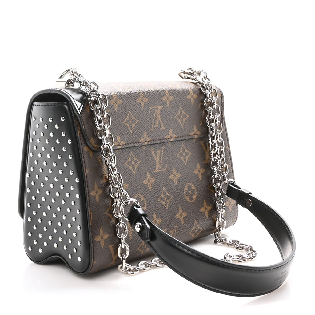 Calfskin Monogram Studded Twist Shoulder Bag MM