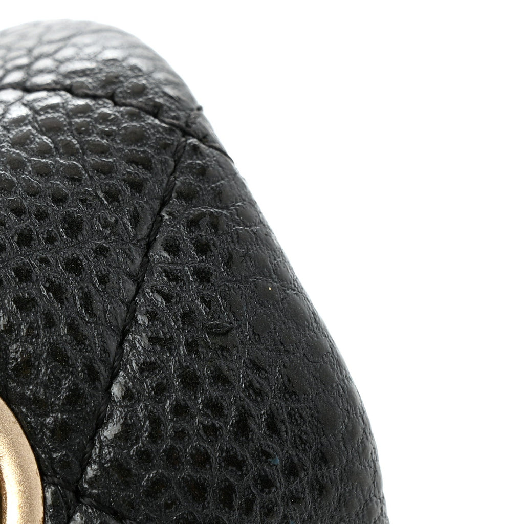 Metallic Caviar Quilted Mini Rectangular Flap Black