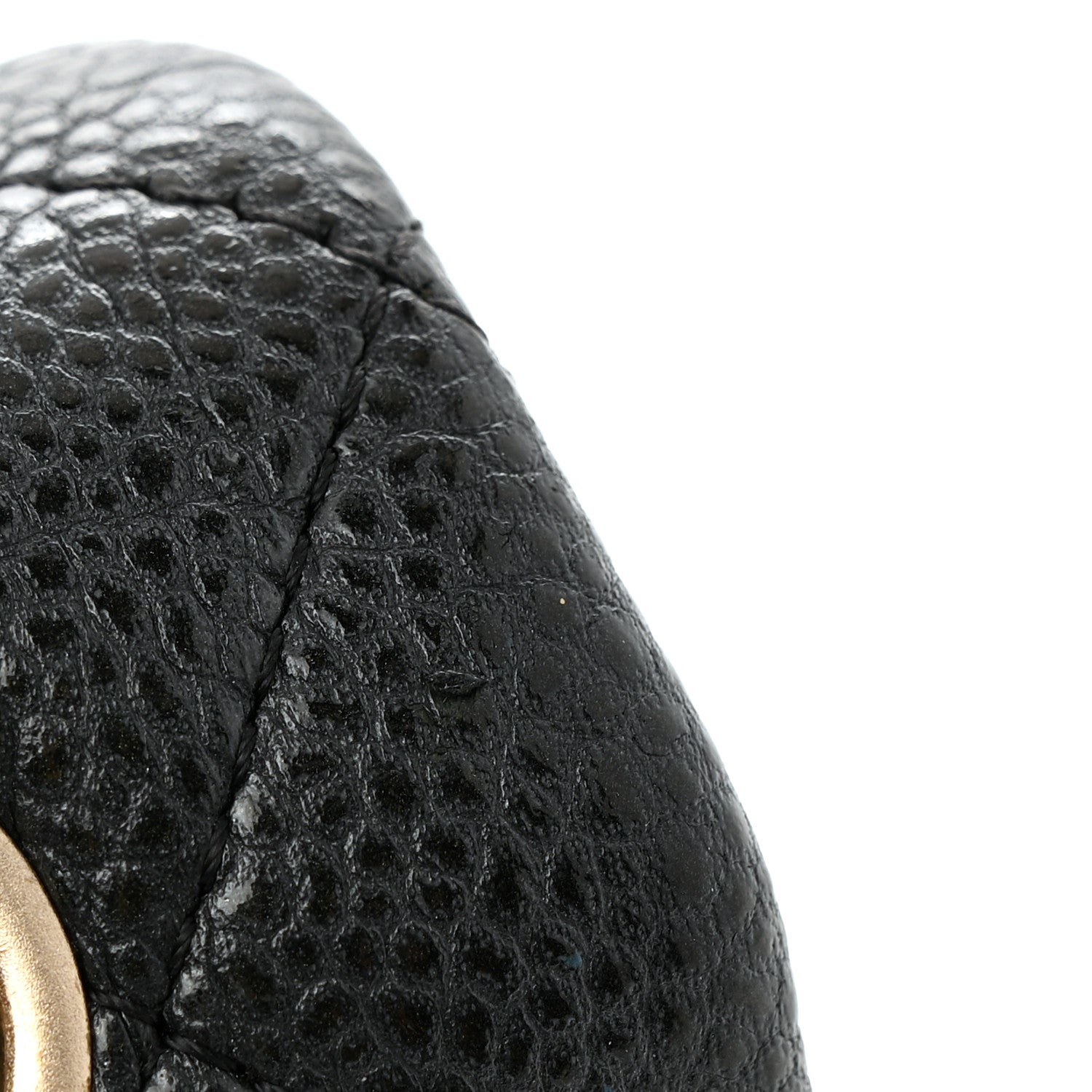 Metallic Caviar Quilted Mini Rectangular Flap Black