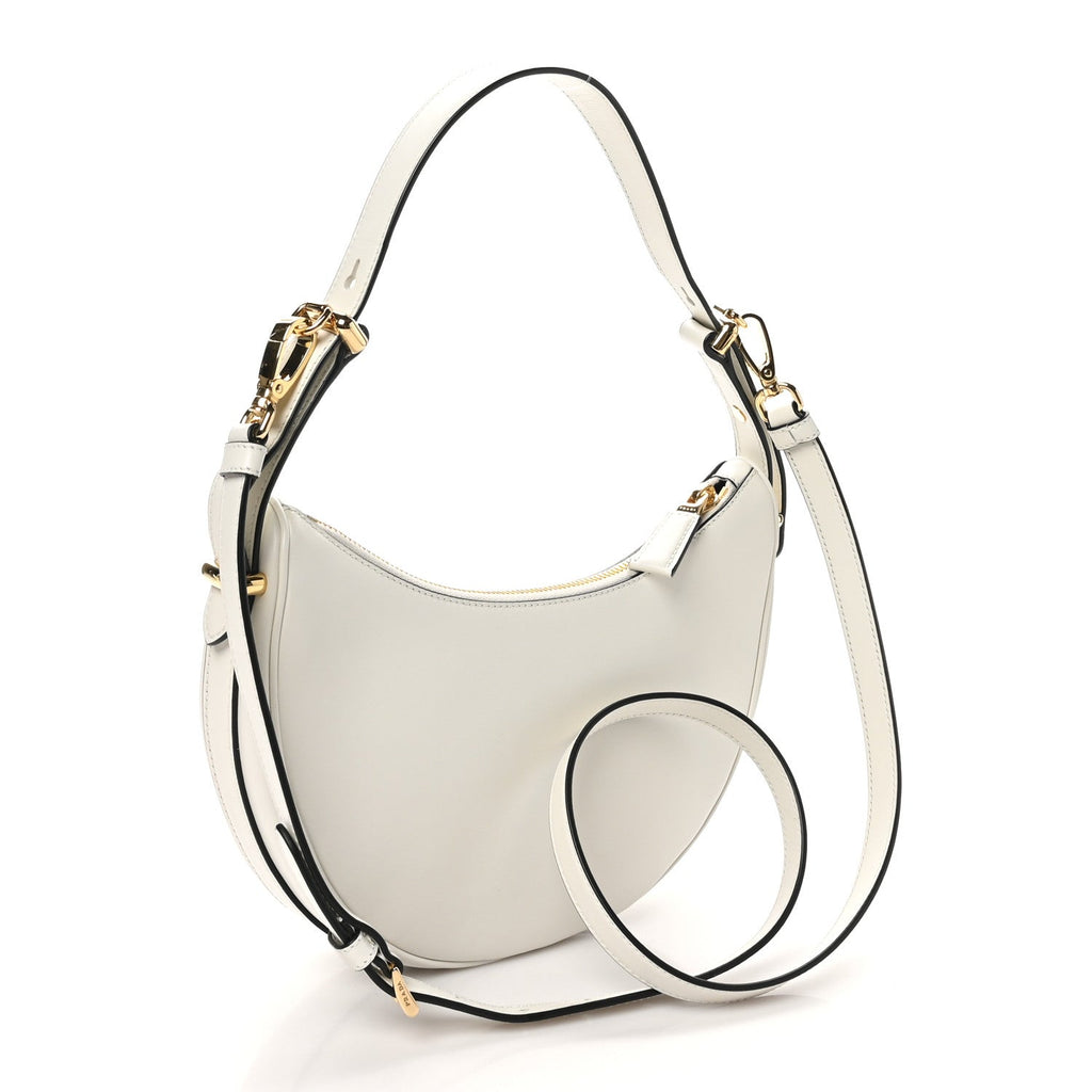 Soft Calfskin Arque Shoulder Bag White