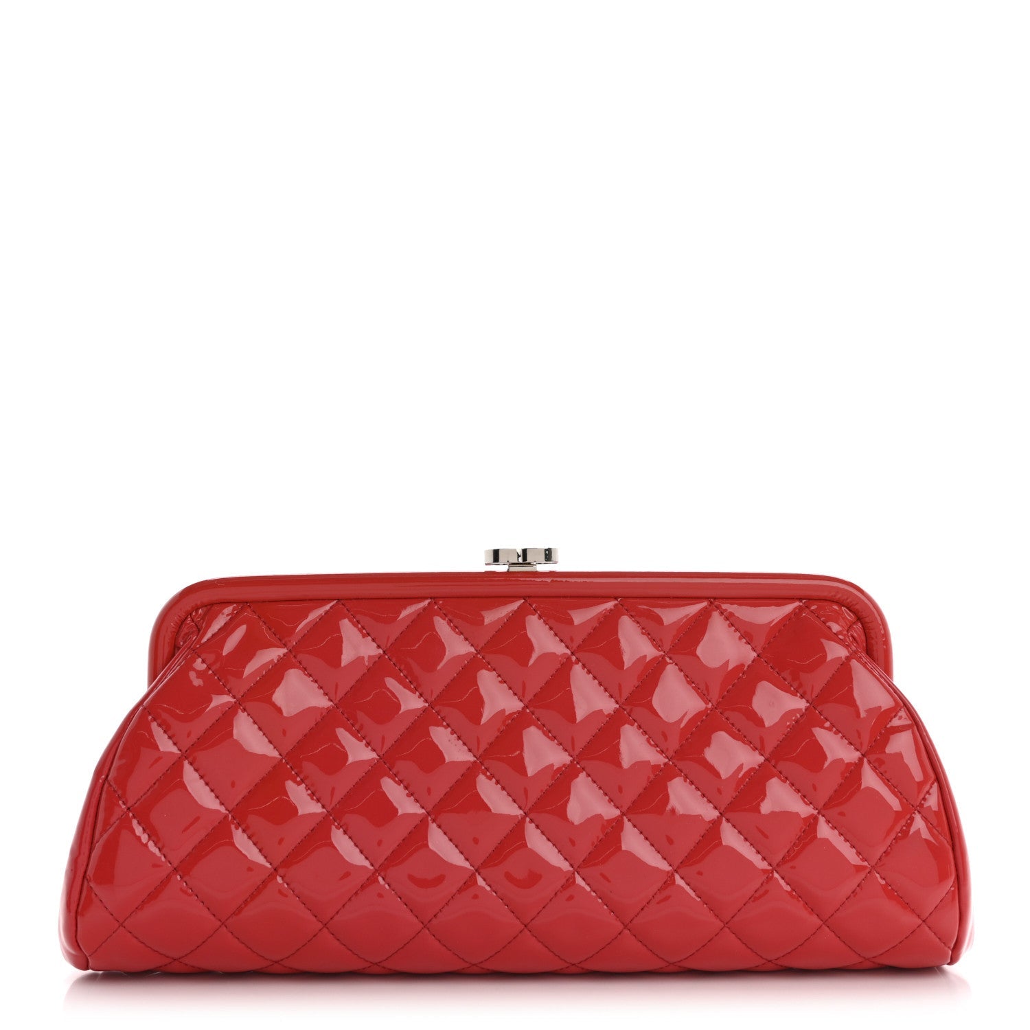 Patent Quilted Timeless Clutch Red