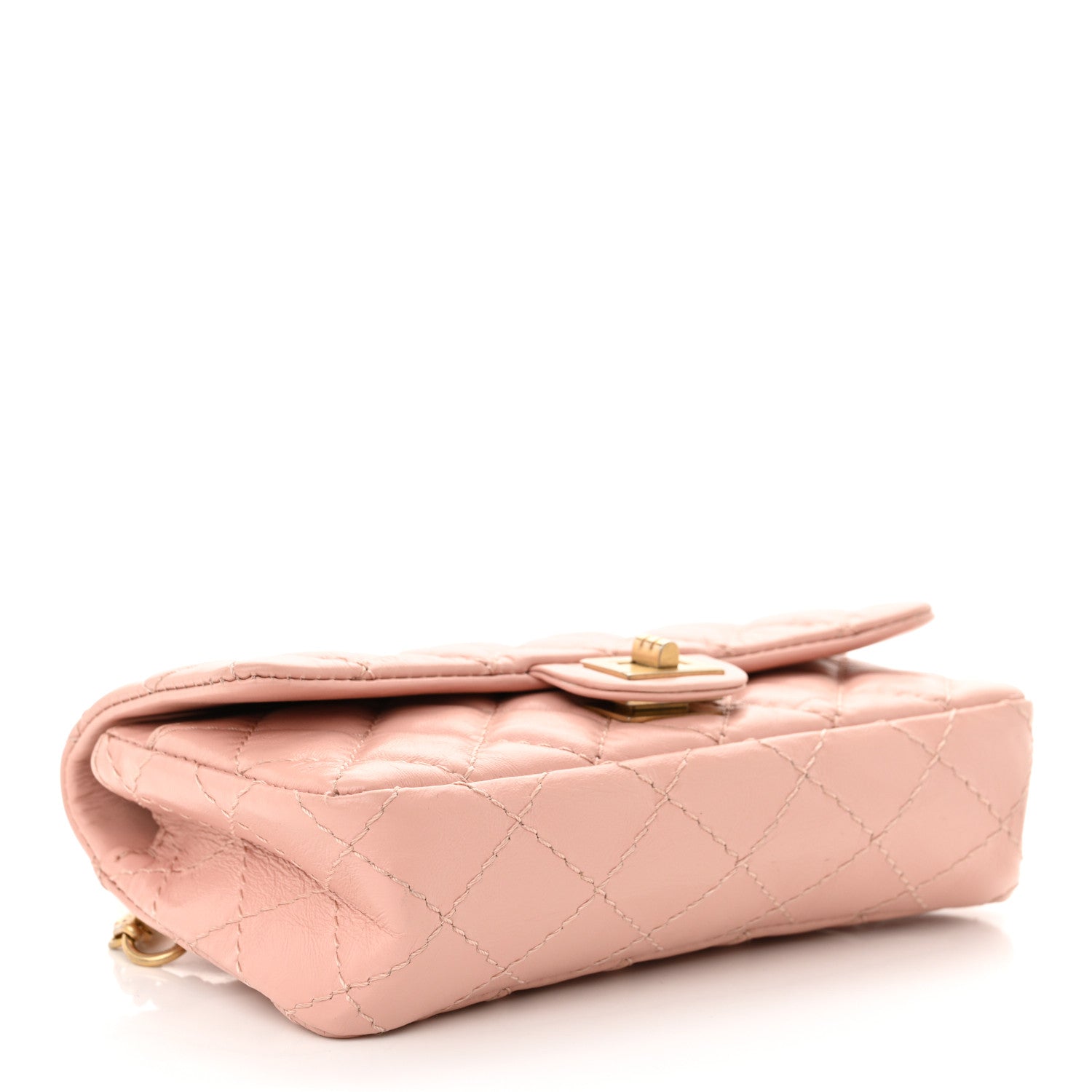 Aged Calfskin Quilted 2.55 Reissue Flap Belt Bag Pink