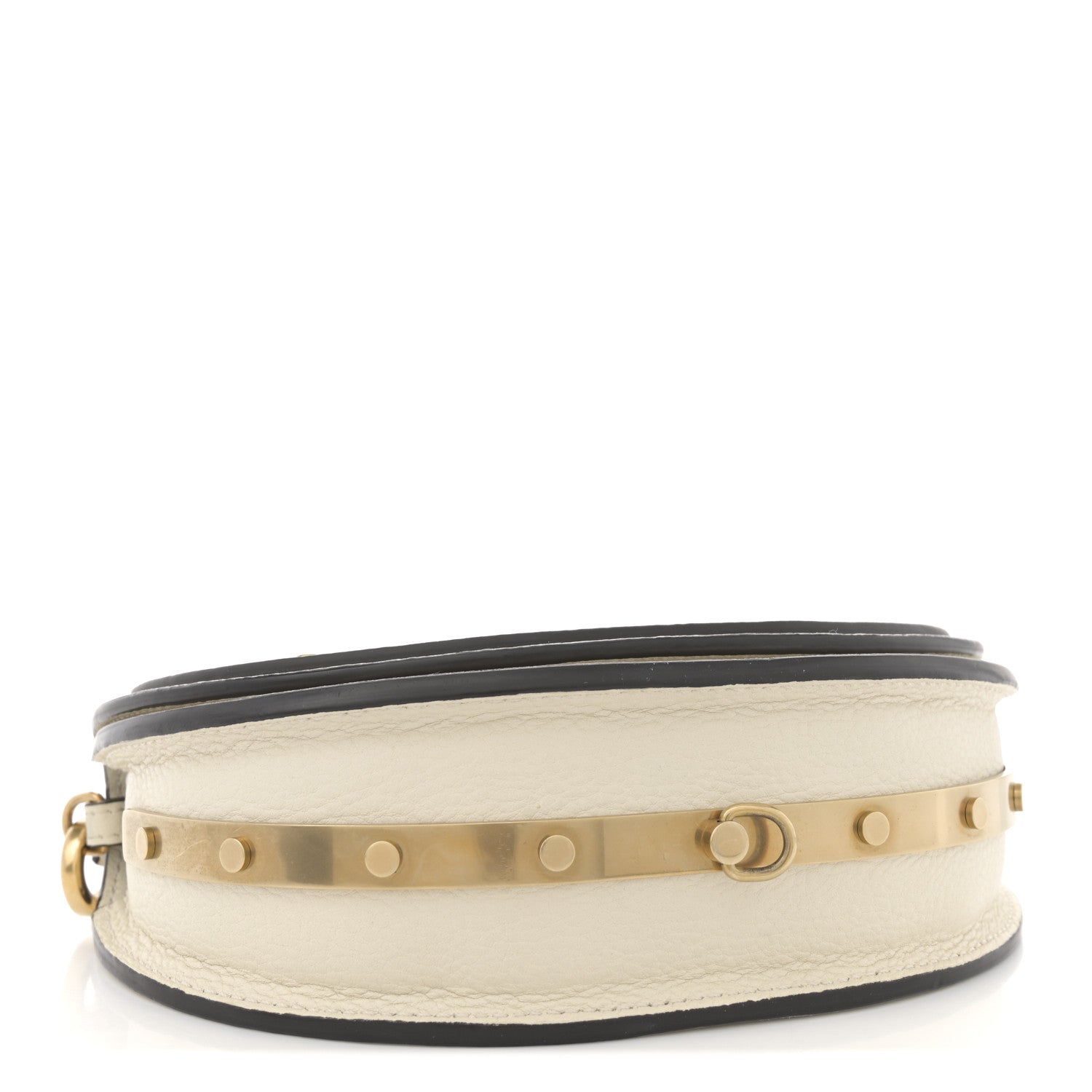 Calfskin Small Nile Bracelet Minaudiere Bag Off White