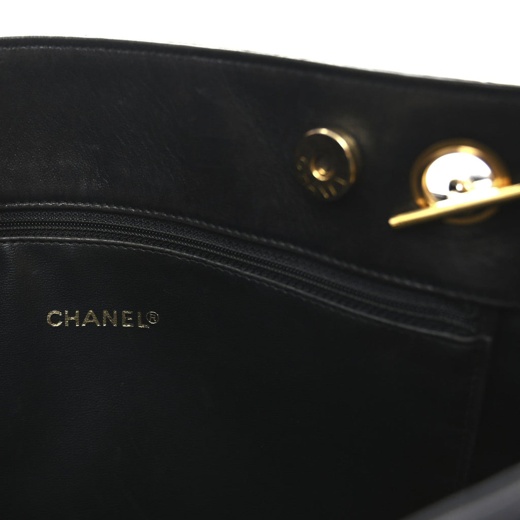 Lambskin Quilted Shoulder Bag Black