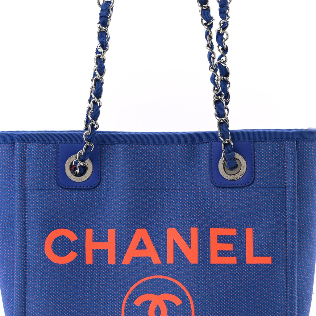 Mixed Fibers Mini Deauville Tote Blue Orange