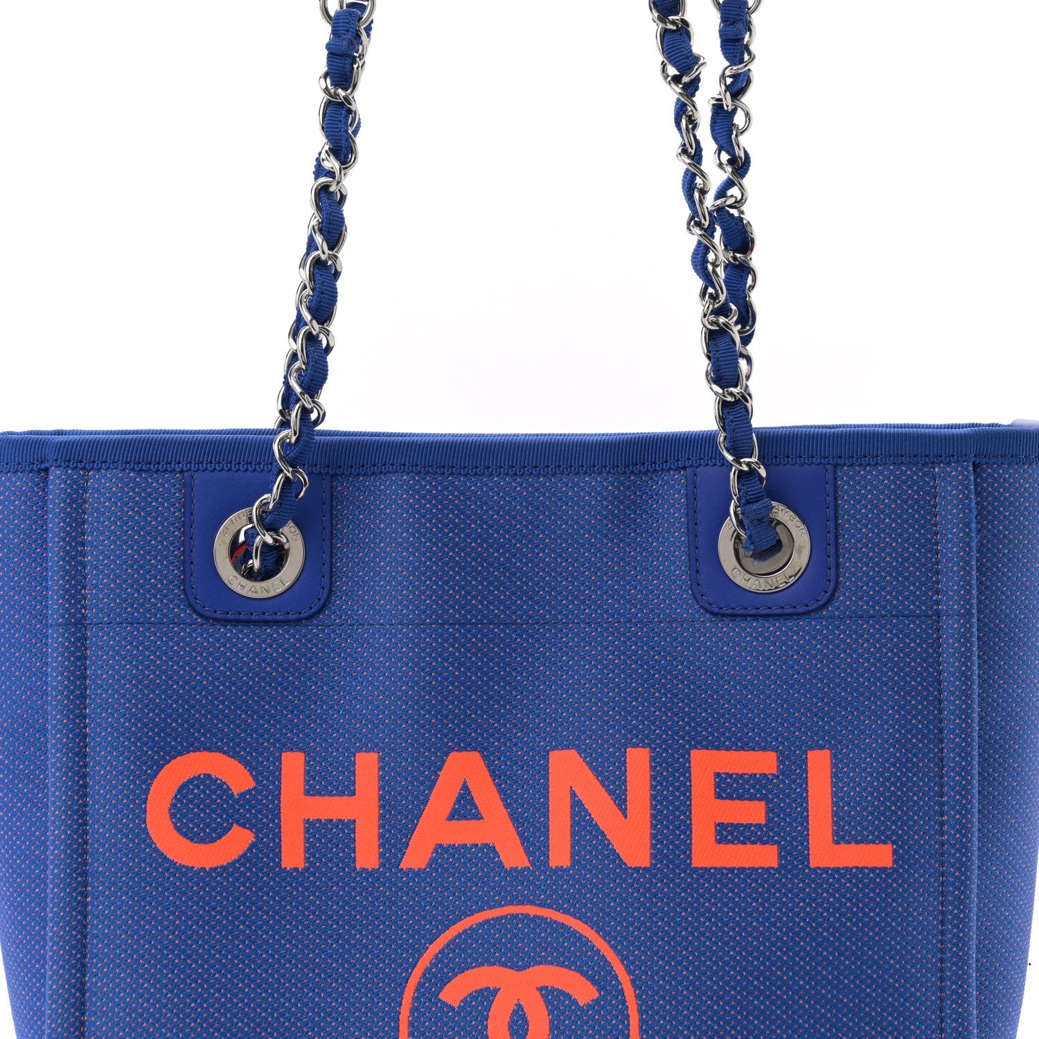 Mixed Fibers Mini Deauville Tote Blue Orange