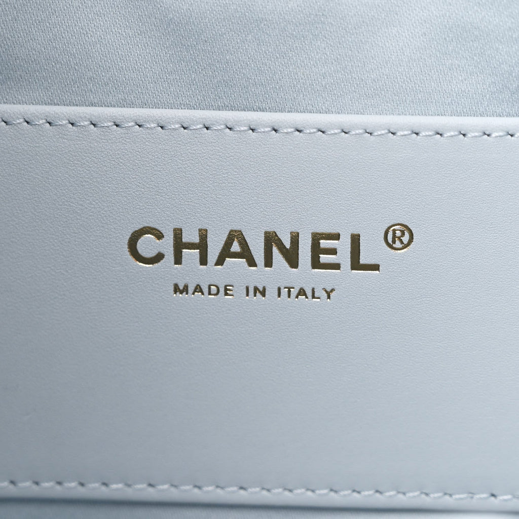 Caviar Quilted Small Chanel 25 Handbag Light Blue