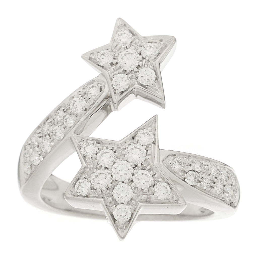 18K White Gold Diamond Comete Geode Ring 49 4.75