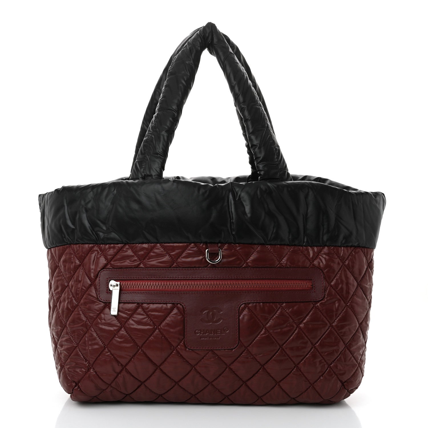 Lambskin Quilted Large Coco Cocoon Reversible Tote Black