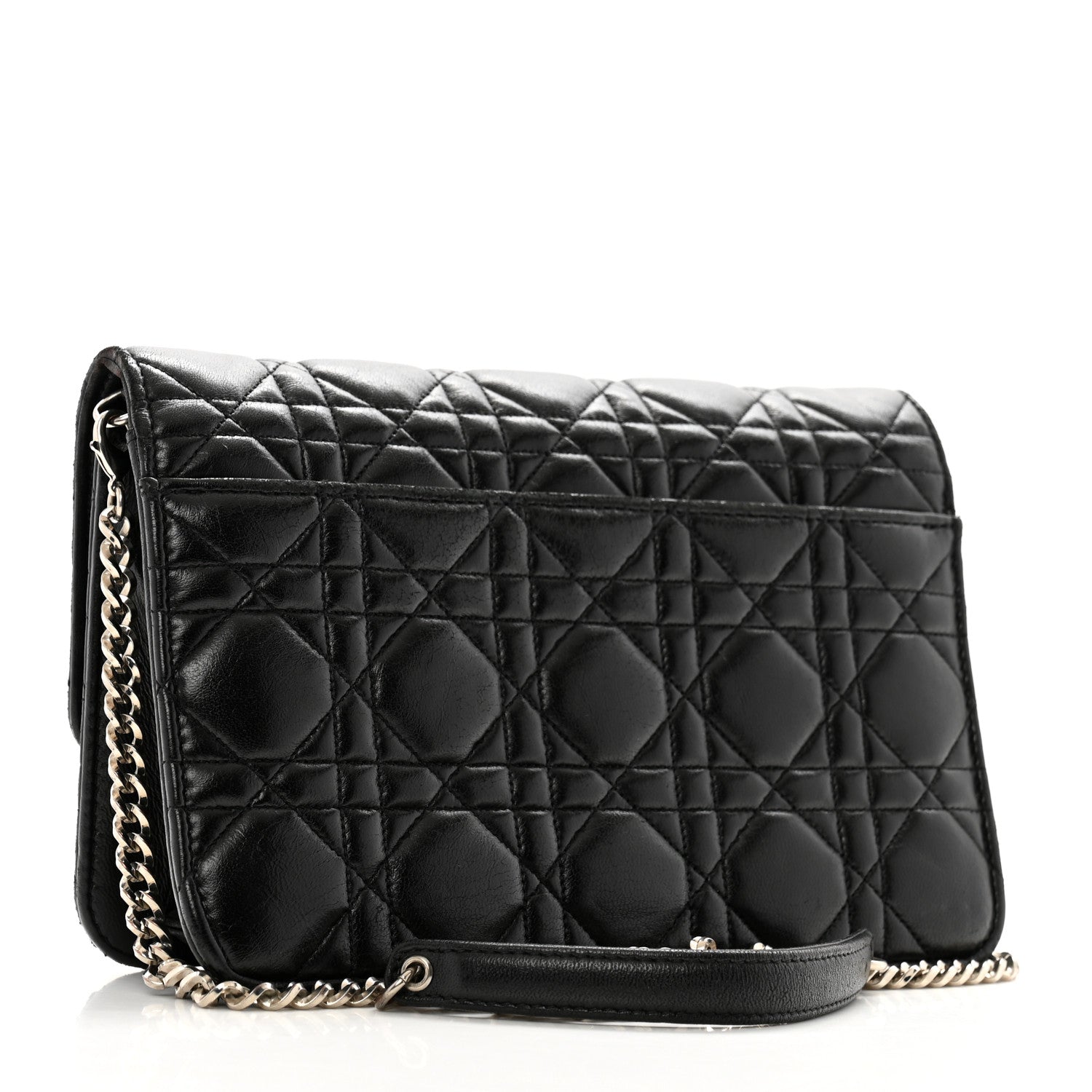 Lambskin Cannage Miss Dior Promenade Pouch Black