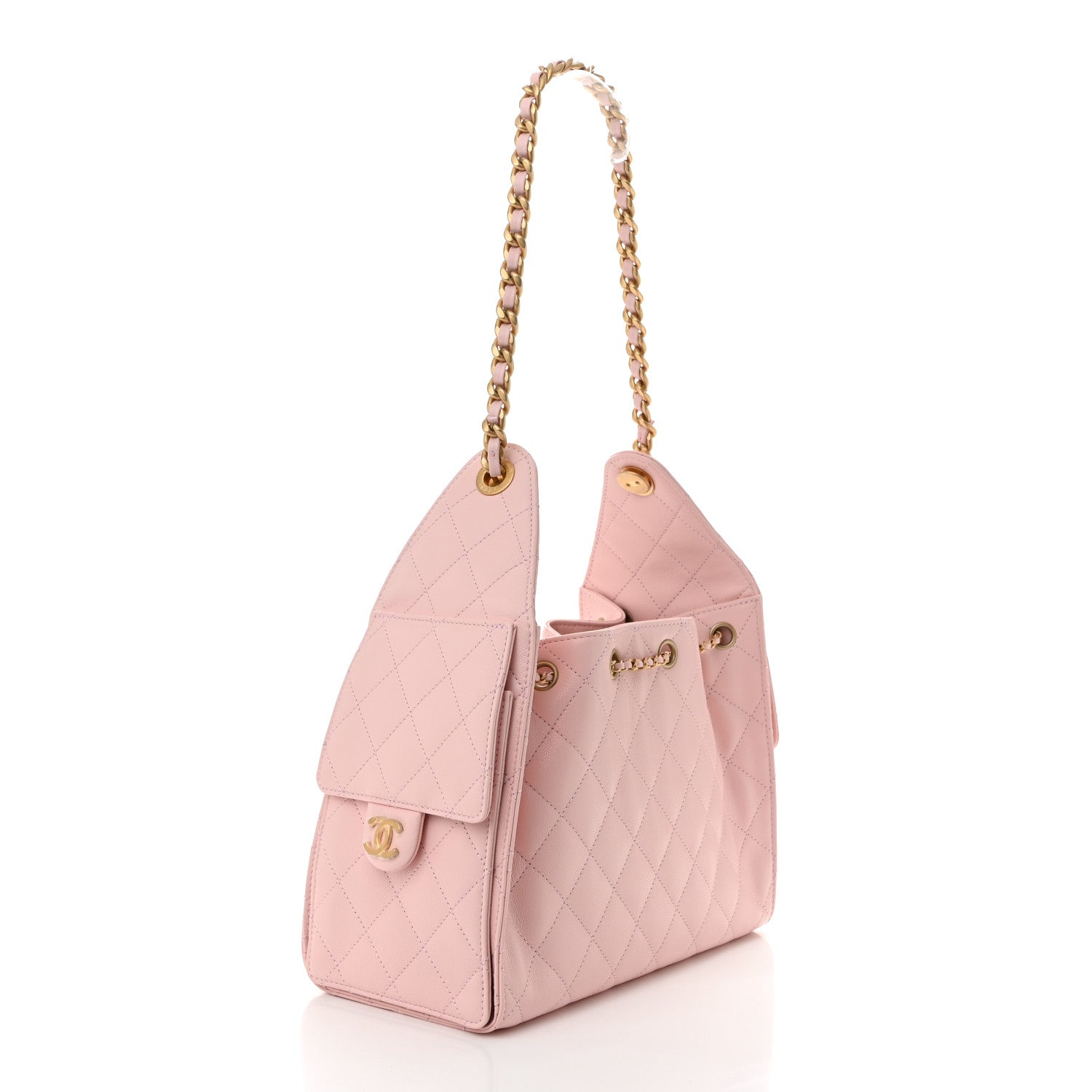 Caviar Quilted Small Chanel 25 Handbag Light Pink