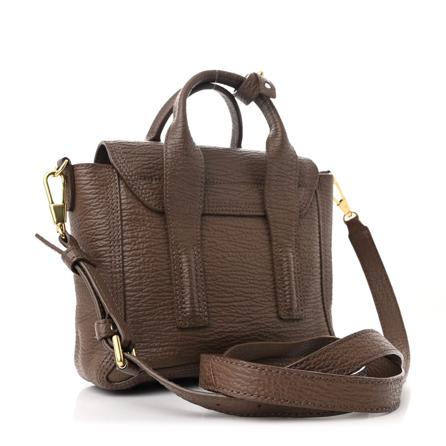 Textured Calfskin Mini Pashli Satchel Taupe