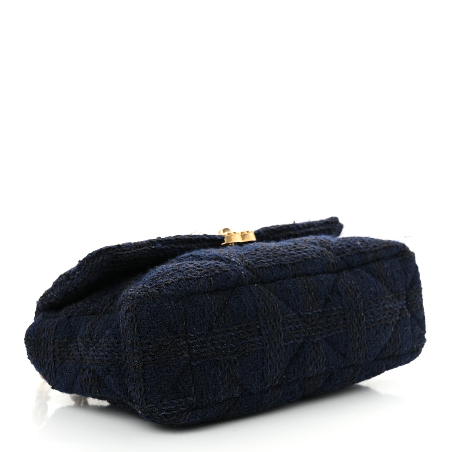 Tweed Quilted Large Chanel 19 Flap Navy Blue
