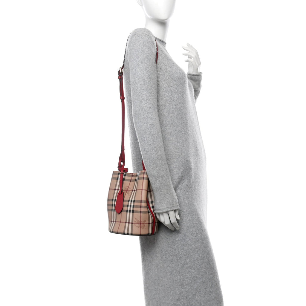 Haymarket Check Colours Small Lorne Bucket Crossbody Poppy Red