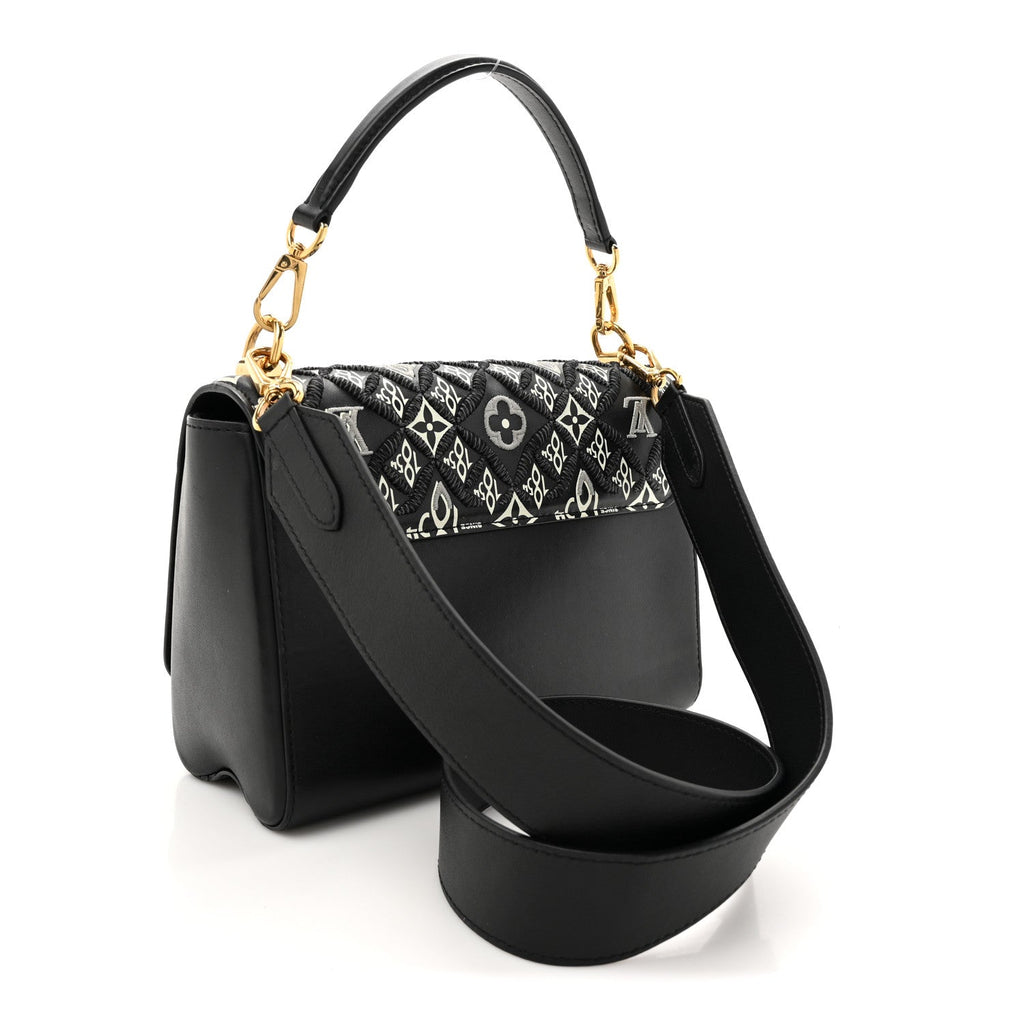 Calfskin Since 1854 Embroidered Twist MM Black