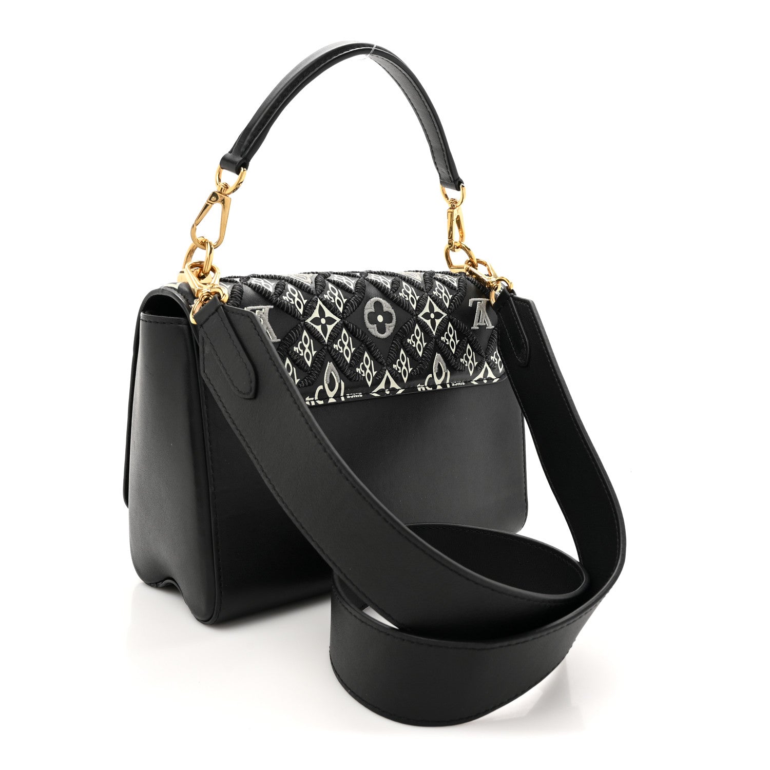 Calfskin Since 1854 Embroidered Twist MM Black