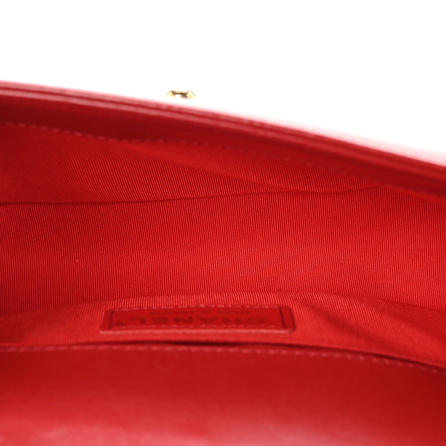 Lambskin Quilted Small Boy Flap Red
