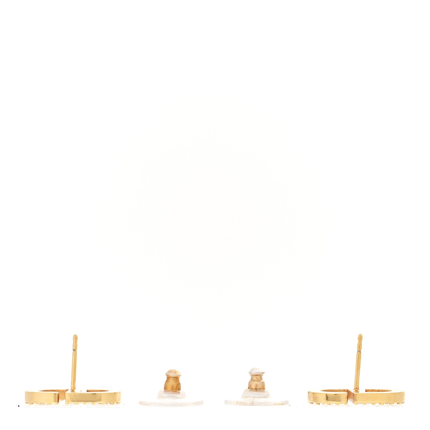 Crystal Petit CD Stud Earrings Gold
