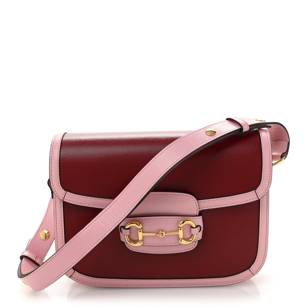 Azalea Calfskin Horsebit 1955 Shoulder Bag New Cherry Red Wild Rose