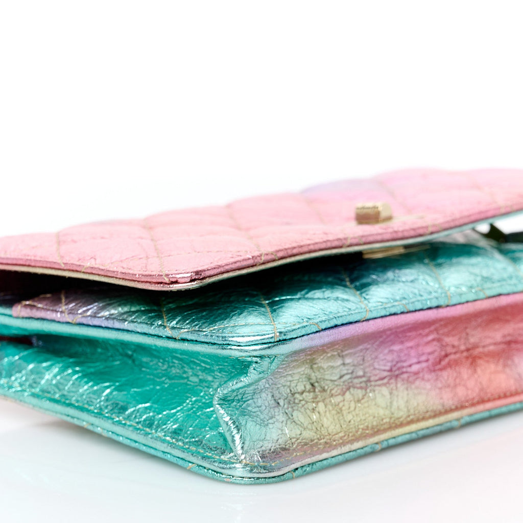 Metallic Goatskin Quilted 2.55 Reissue Wallet on Chain WOC Multicolor