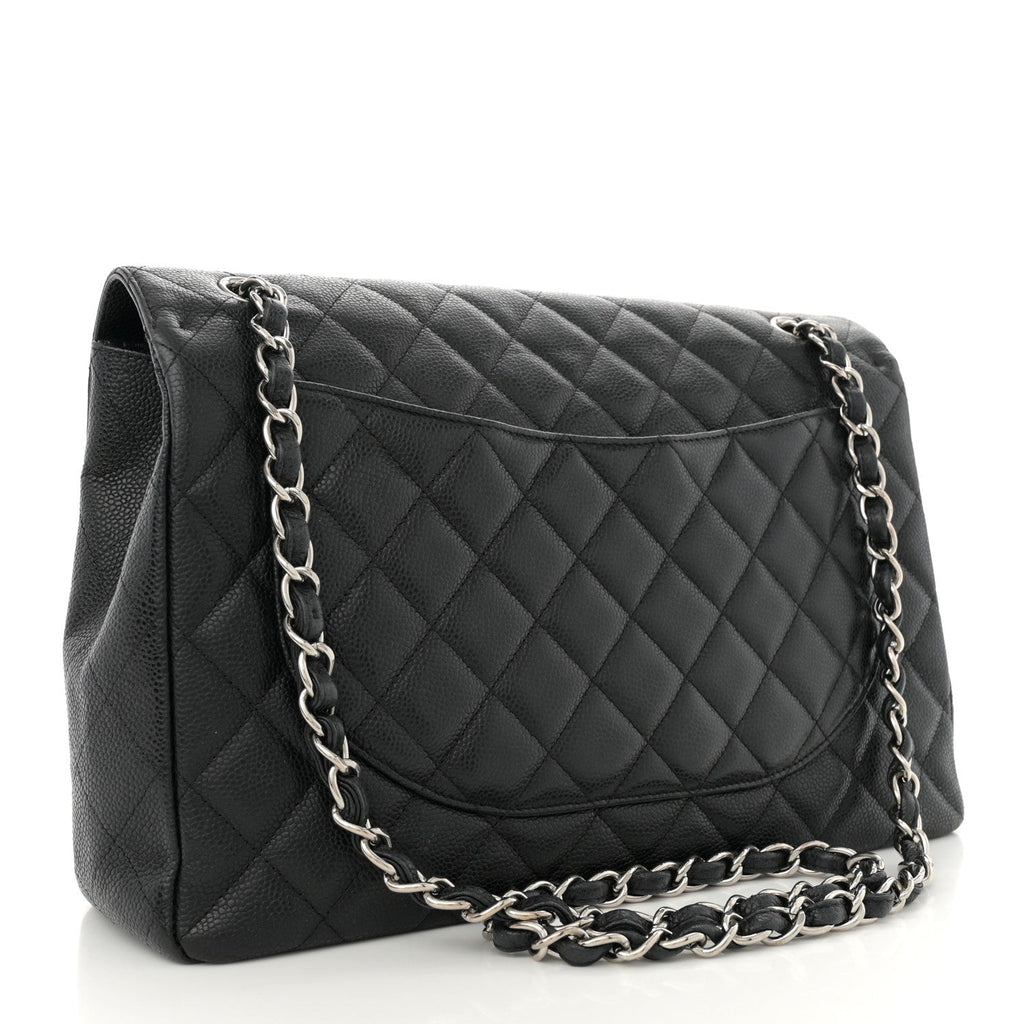 Caviar Quilted Maxi Single Flap Black