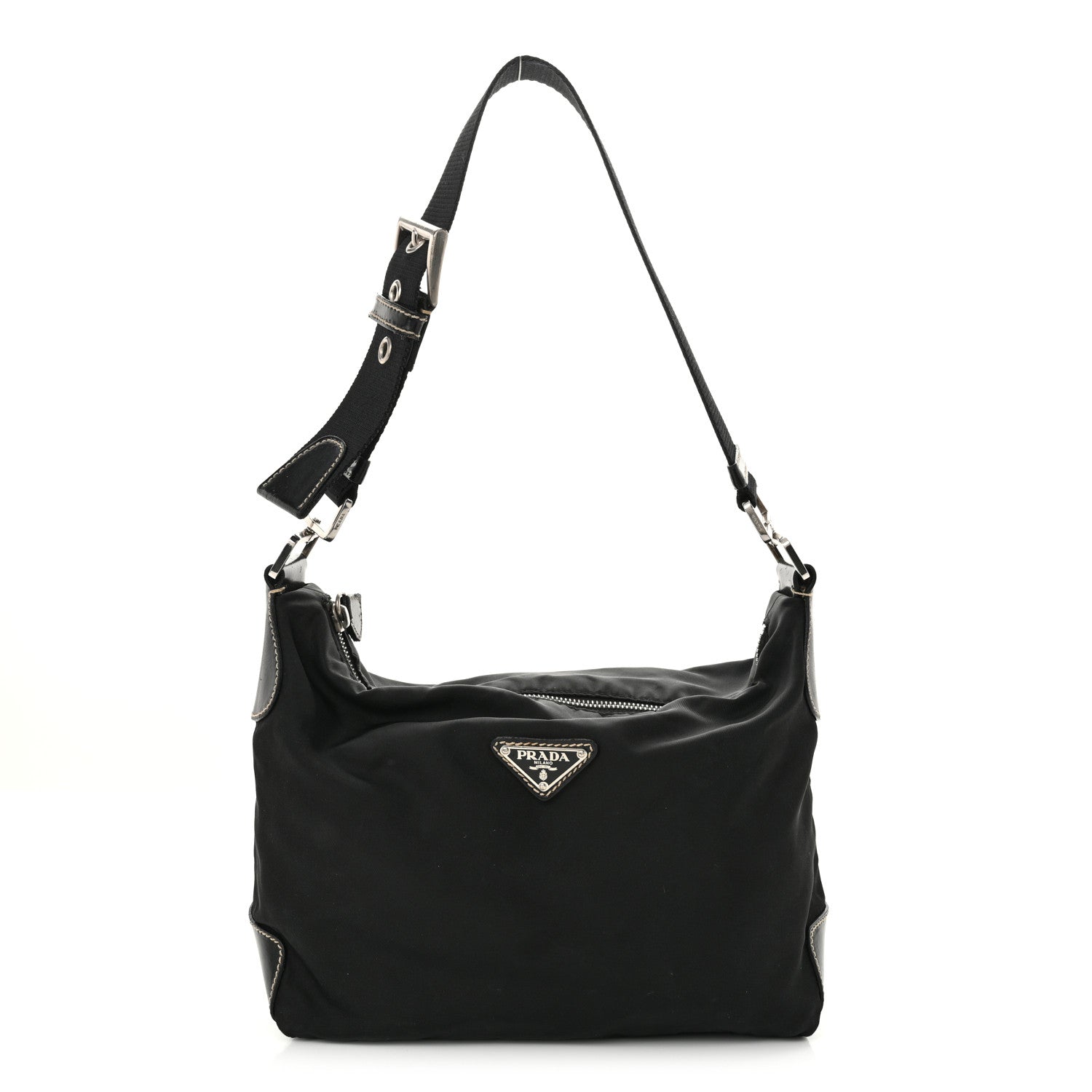 Tessuto Nylon Vitello Hobo Black
