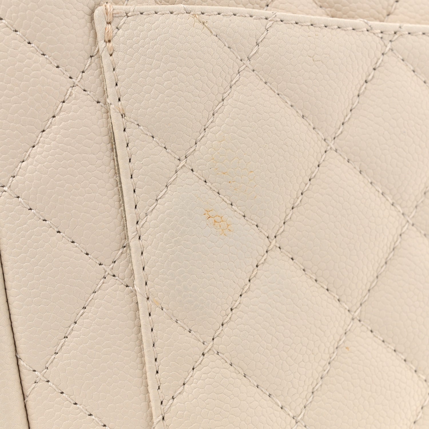 Caviar Quilted Grand Shopping Tote GST White
