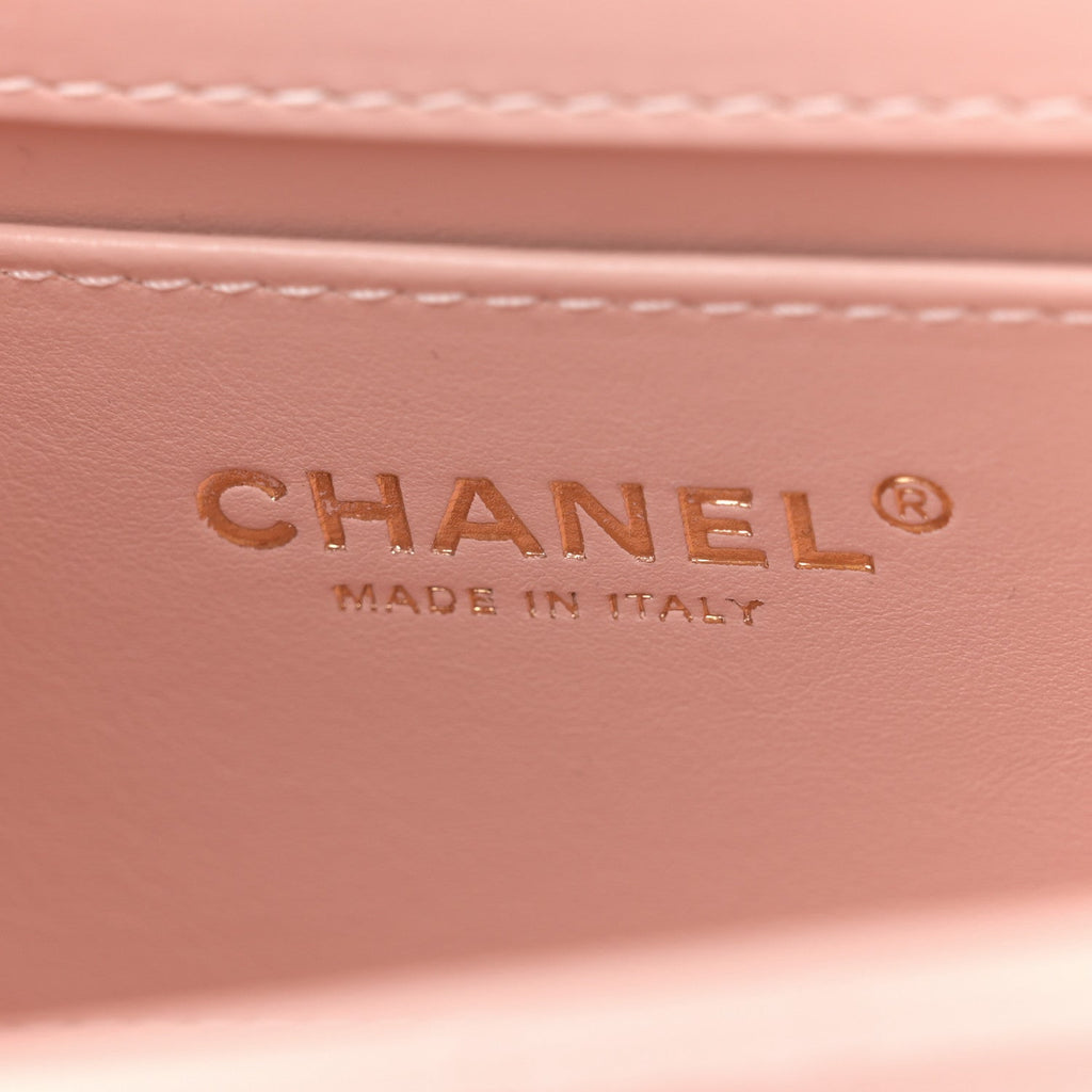 Calfskin Quilted Mini Perfect Fit Flap Light Pink