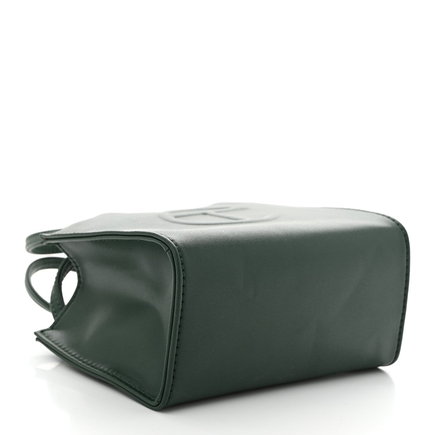 Vegan Leather Small Shopping Bag Dark Olive