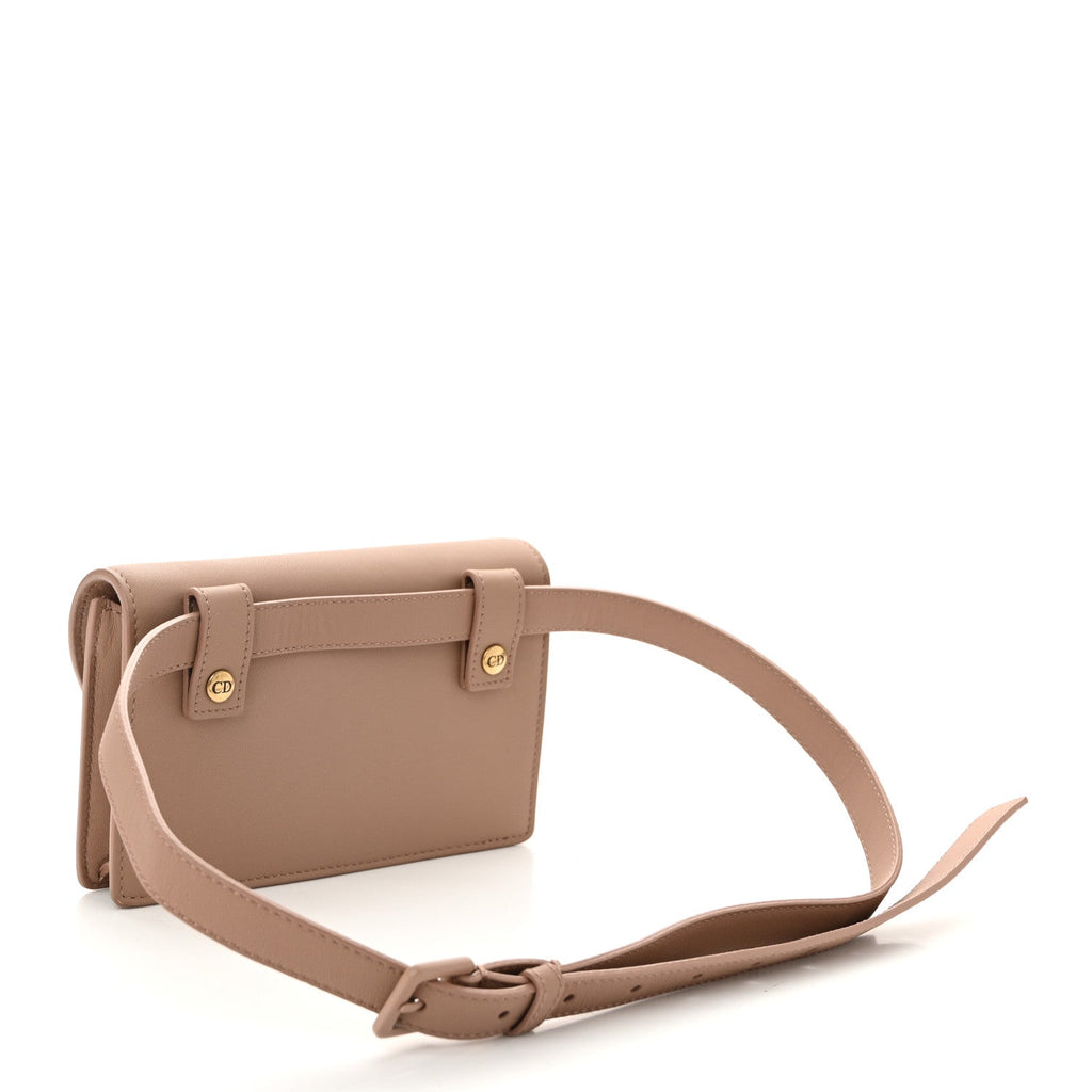 Ultra Matte Calfskin Saddle Belt Clutch Rose Des Vents