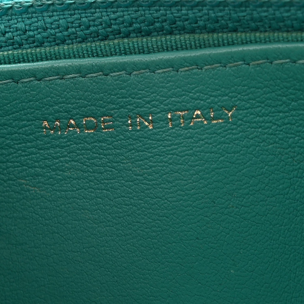 Lambskin Quilted Boy Wallet On Chain WOC Turquoise