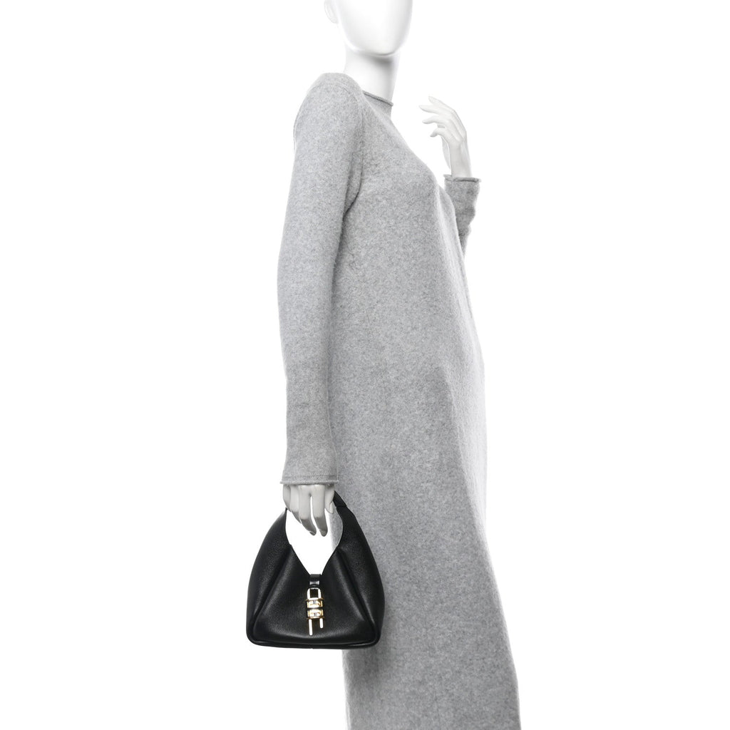 Grained Calfskin Mini G-Lock Hobo Black