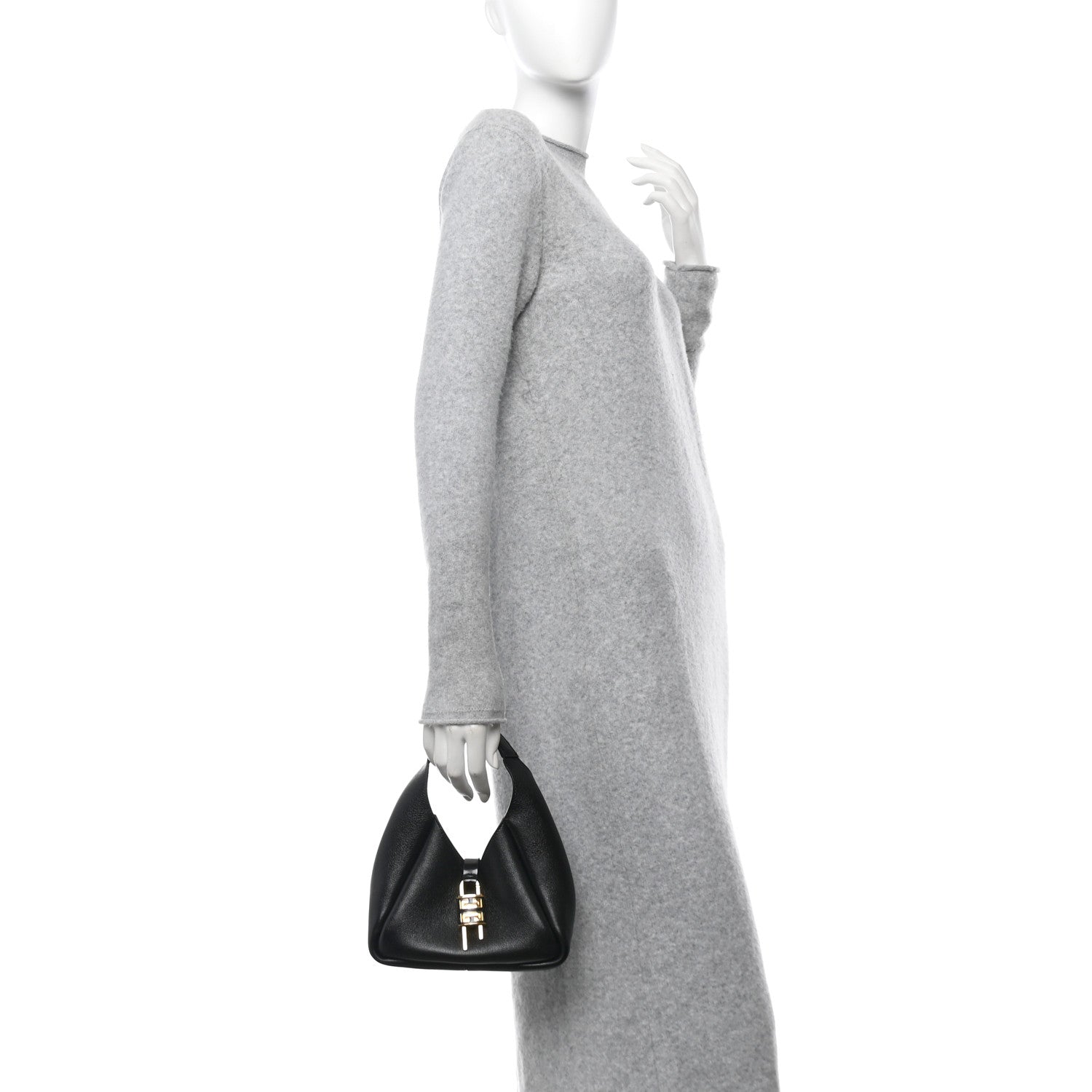Grained Calfskin Mini G-Lock Hobo Black