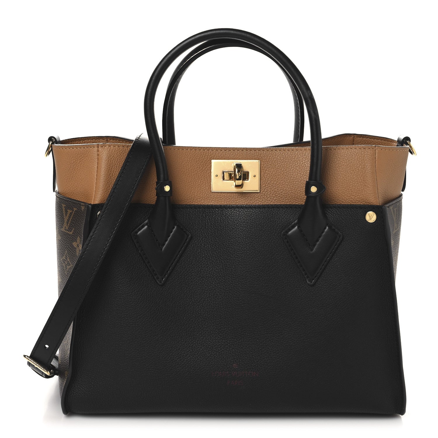 Calfskin Monogram On My Side MM Black