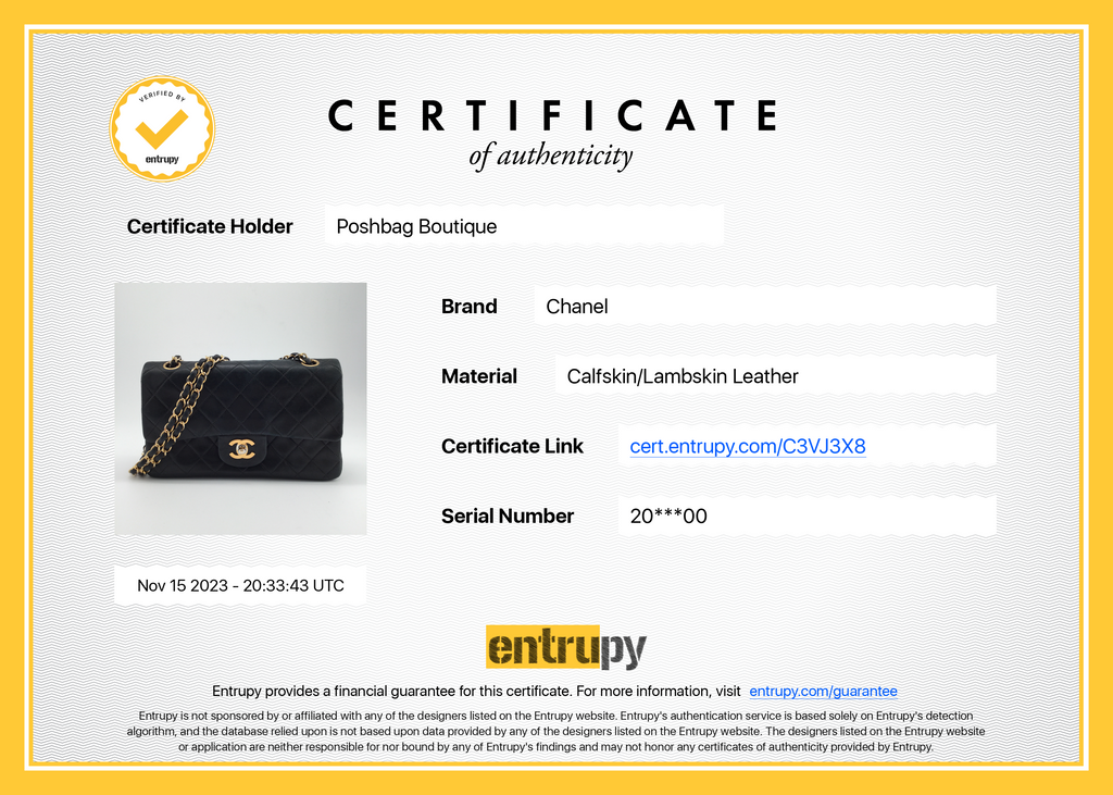 Chanel Classic Double Flap Small Lambskin Leather Bag