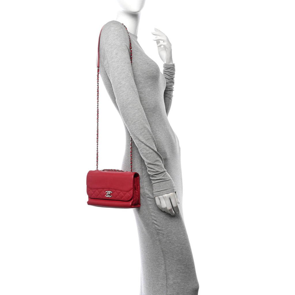 Calfskin Mini Tramezzo Flap Red