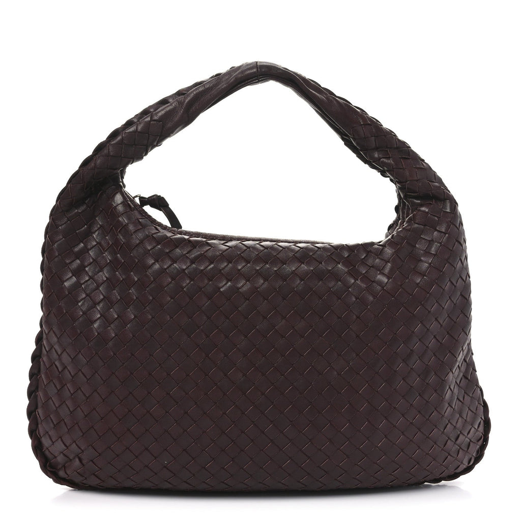 Nappa Intrecciato Medium Veneta Hobo Dark Red