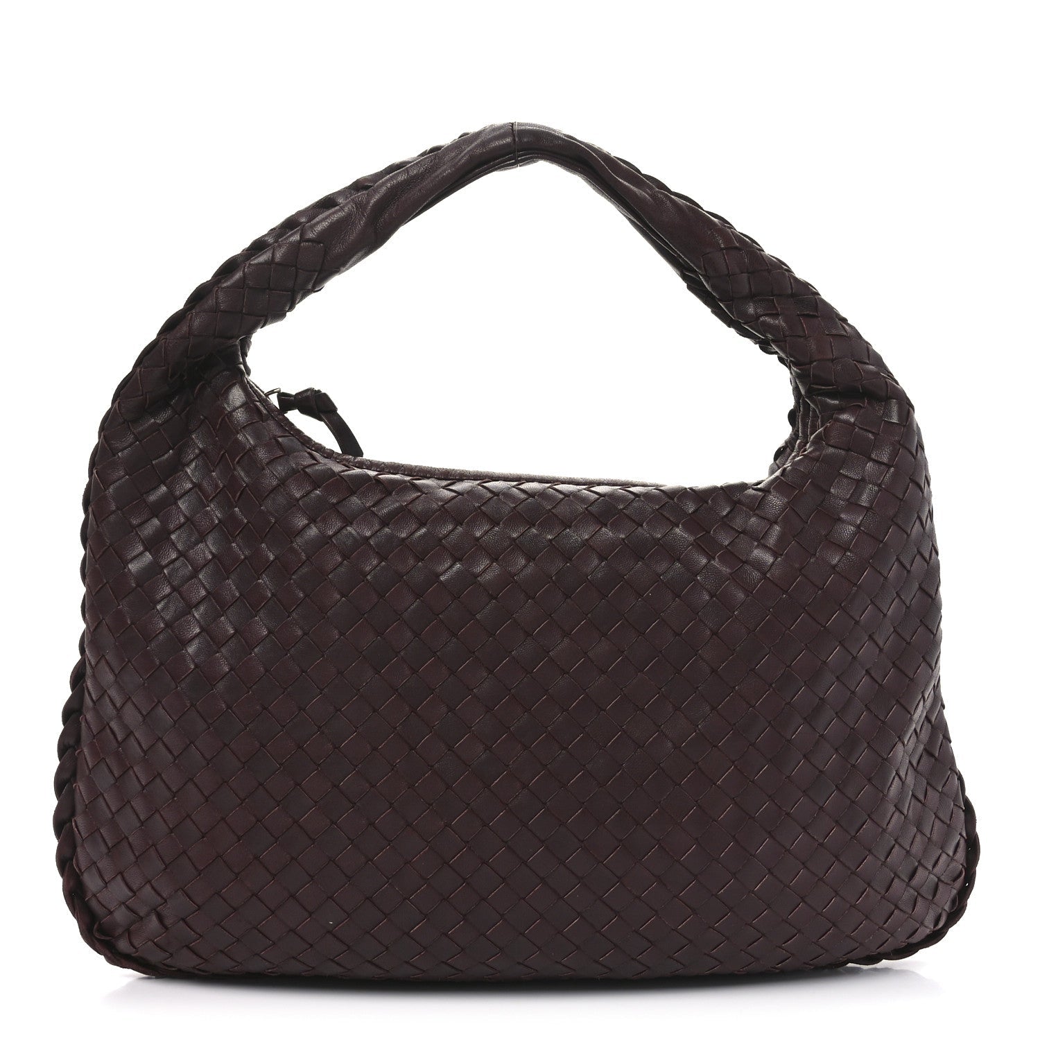Nappa Intrecciato Medium Veneta Hobo Dark Red