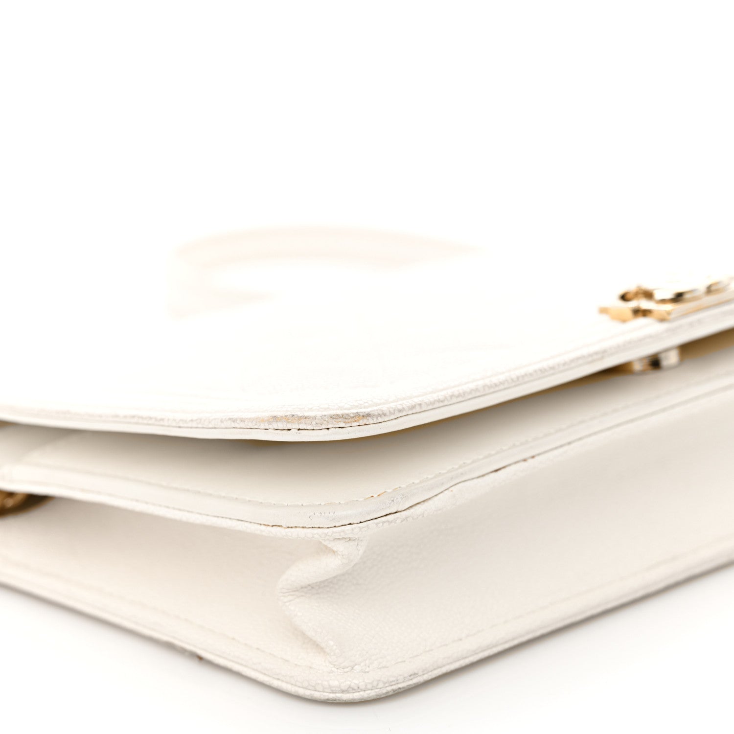 Caviar Quilted Boy Wallet On Chain WOC White