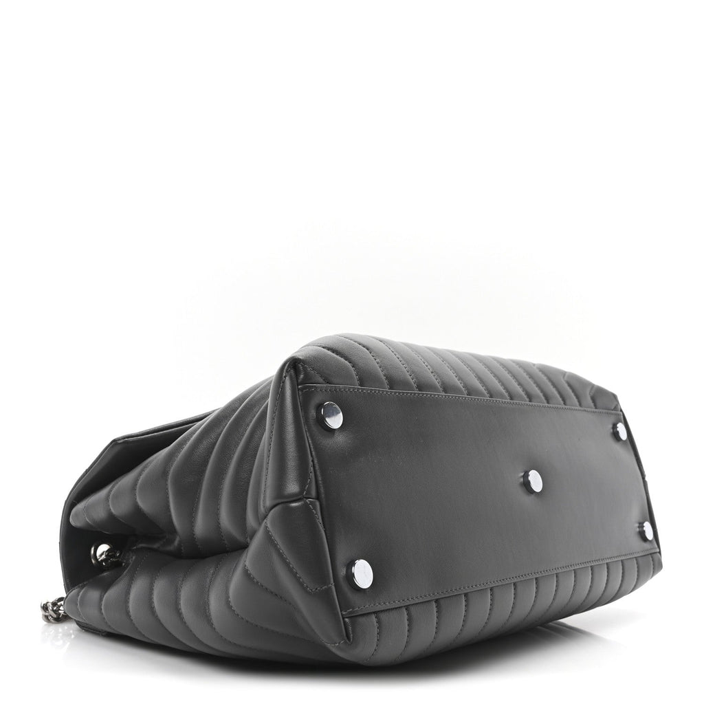 Calfskin Y Quilted Monogram Large Loulou Chain Satchel Earth