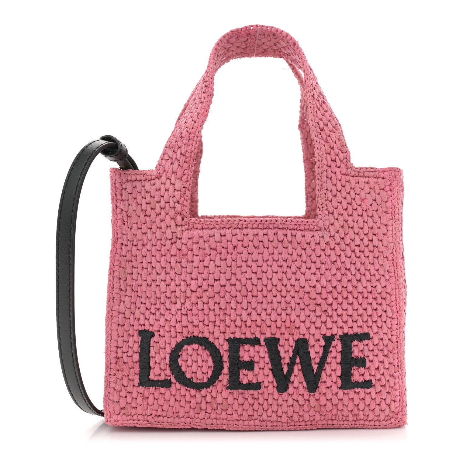 X PAULA'S IBIZA Raffia Font Tote Sunset Pink
