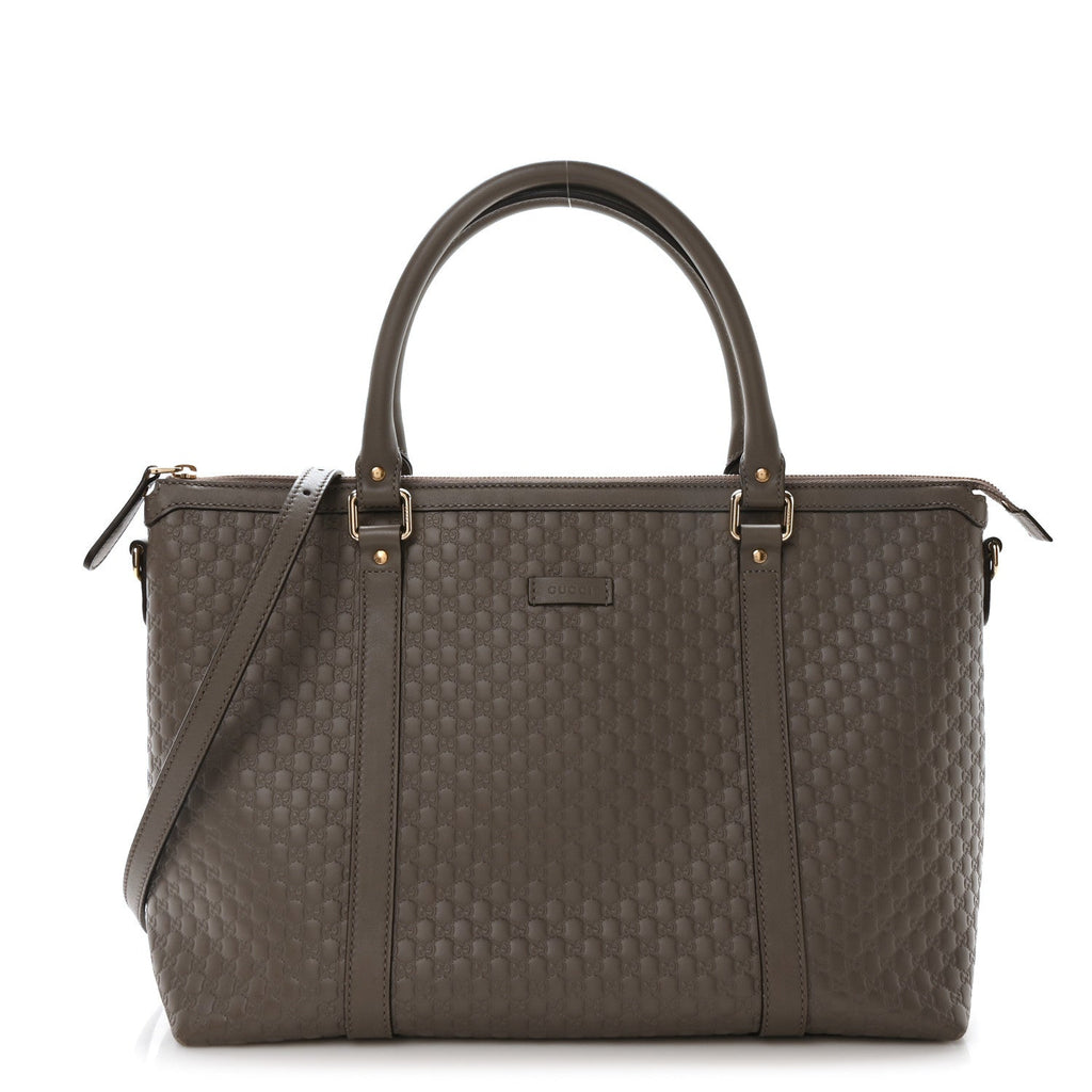 Soft Microguccissima Medium Zippered Satchel Loess