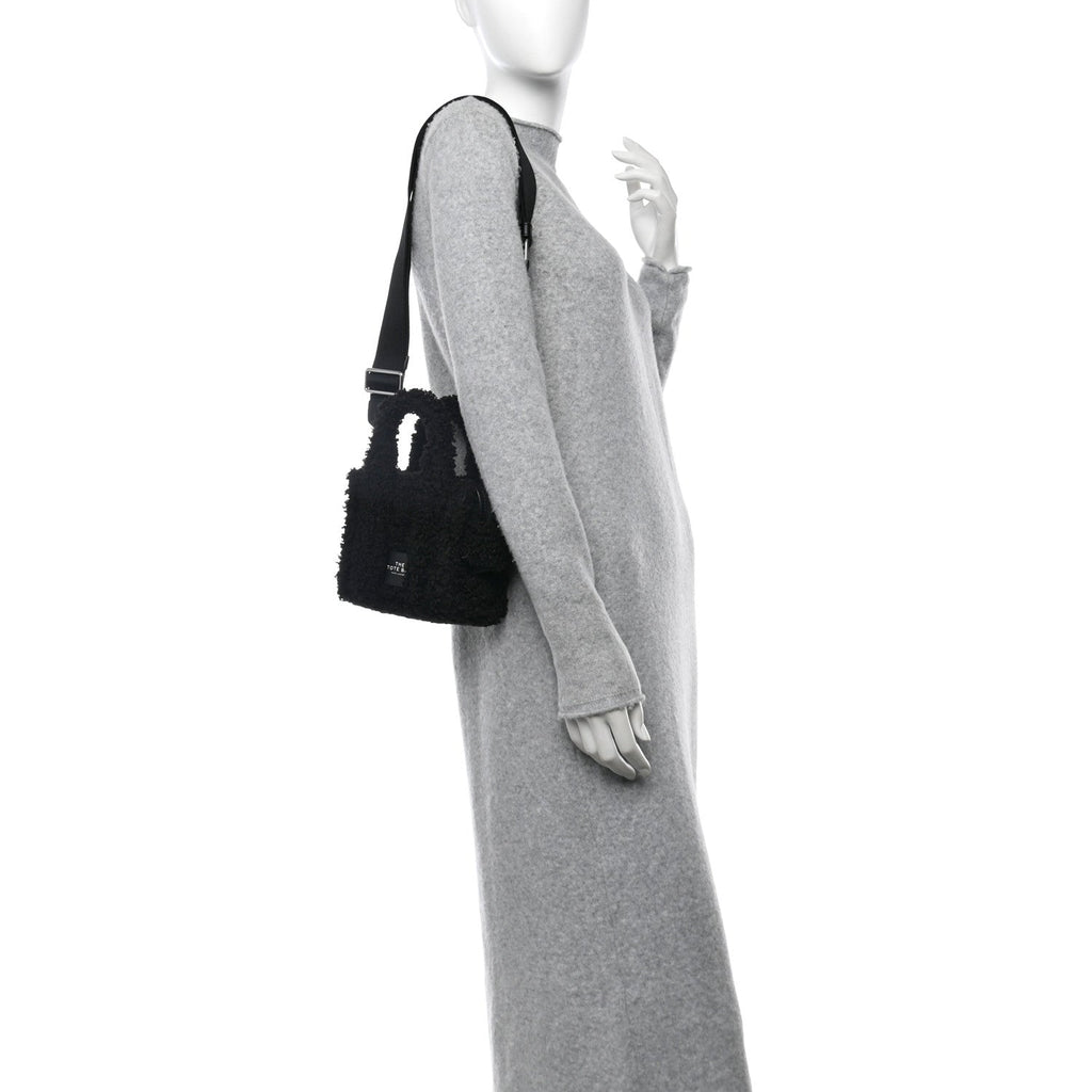 Polyester Cotton Mini The Teddy Traveler Tote Bag Black