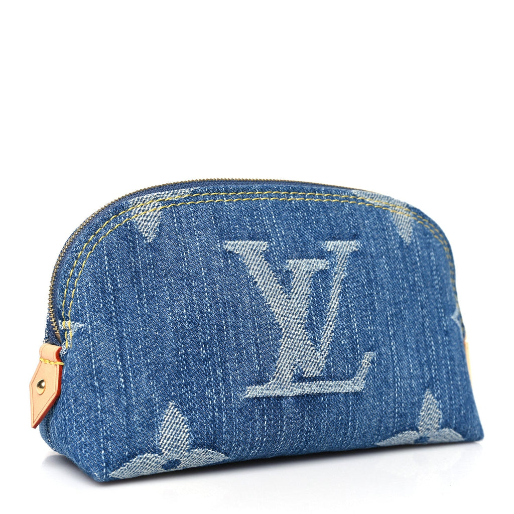 Denim Giant Monogram Pochette Cosmetique PM Denim Blue