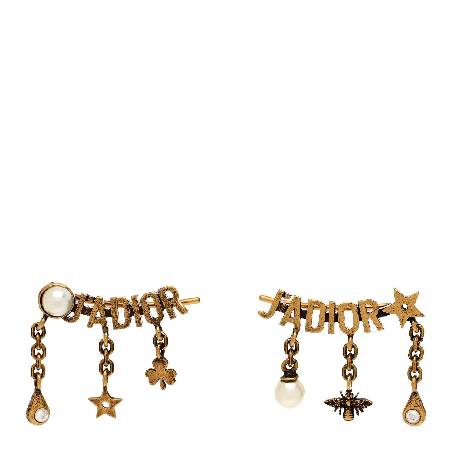 Pearl Crystal J'Adior Earrings Aged Gold