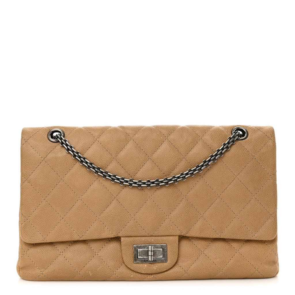 Caviar Quilted 2.55 Reissue 227 Flap Beige