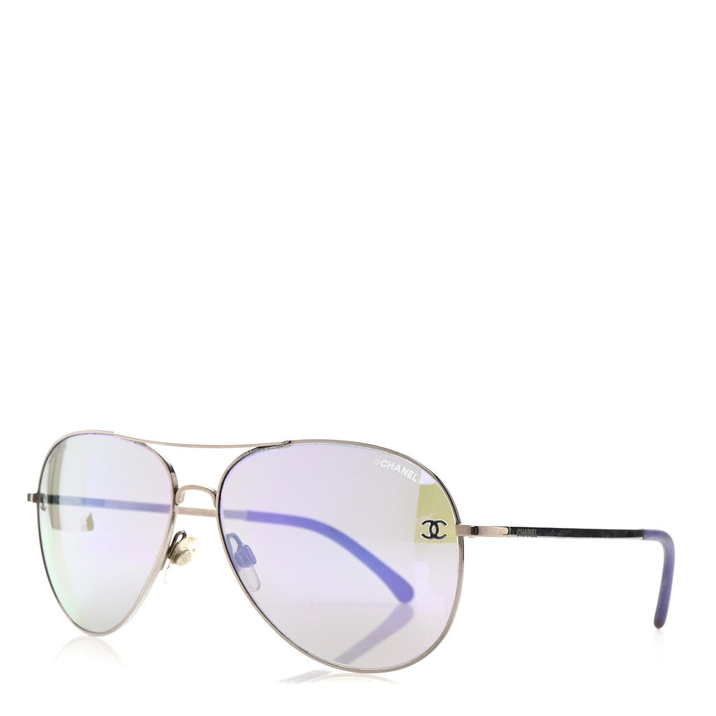 Metal Pilot Aviator CC Sunglasses 4189-T-Q Silver