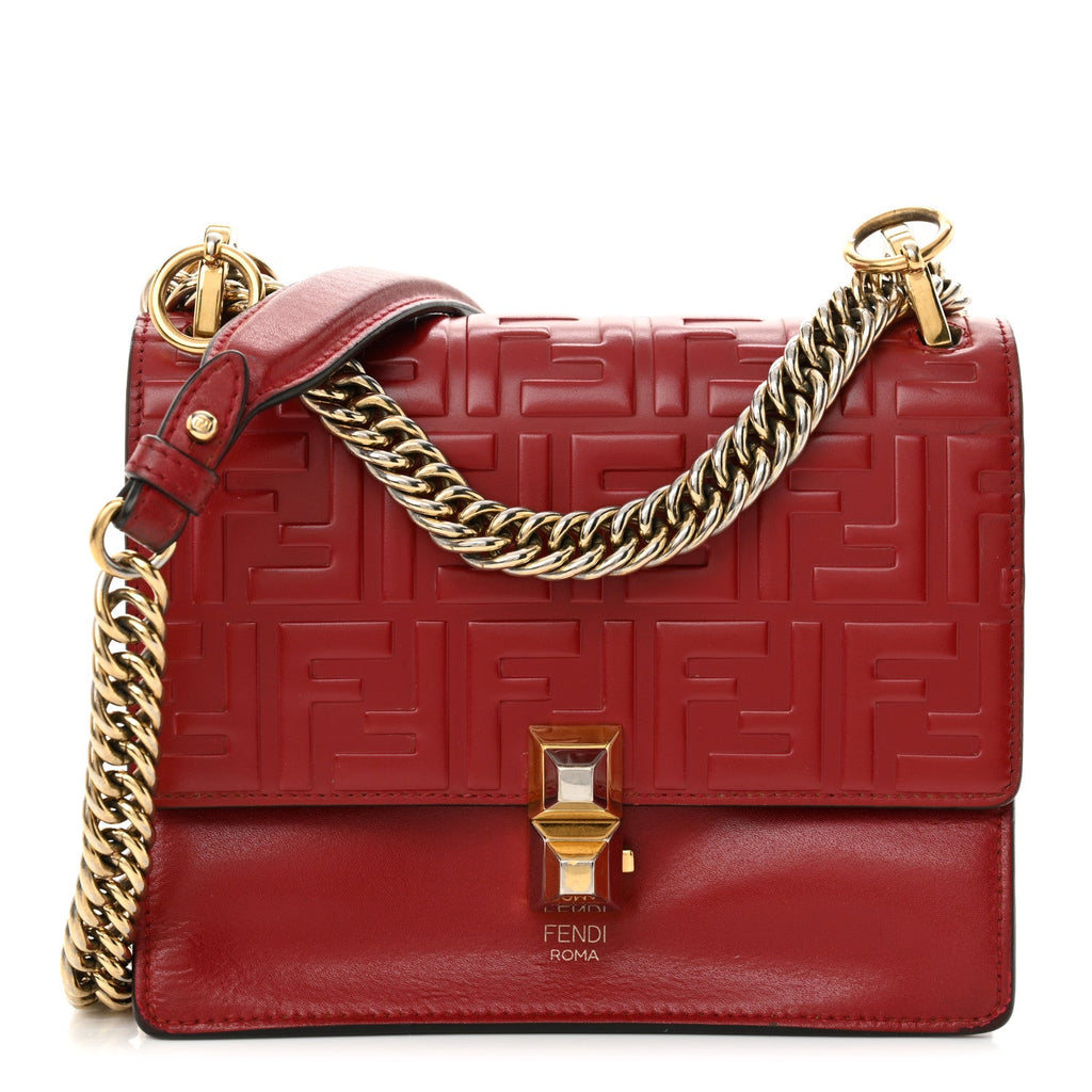 Vitello Liberty FF 1974 Embossed Small Kan I Shoulder Bag Fragola