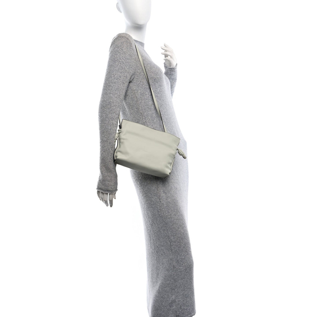 Calfskin Flamenco Knot Clutch Light Celadon