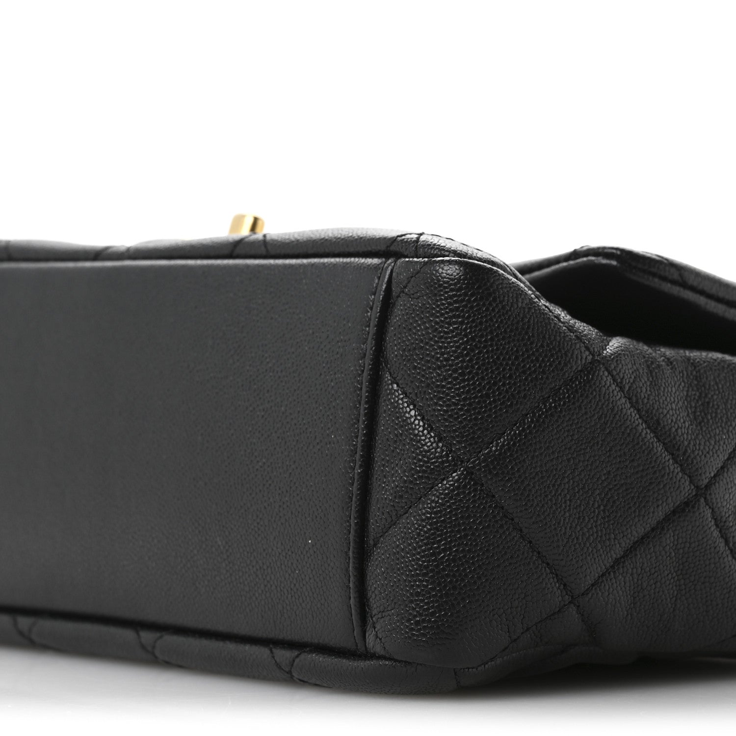 Caviar Quilted Small Top Handle Flap Black